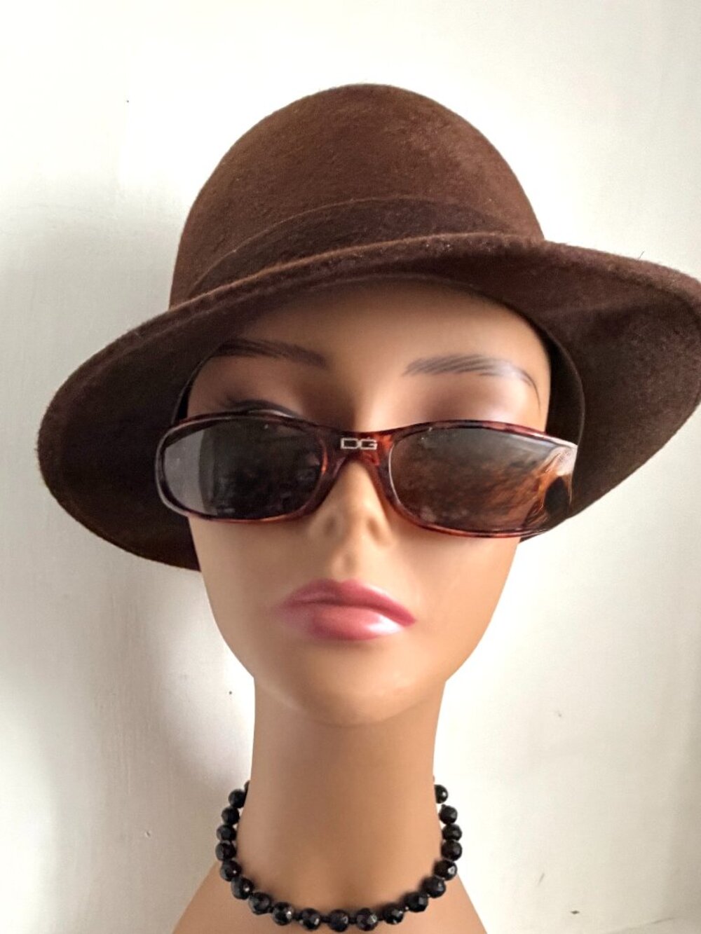 Vintage 50s Noir Paris French Fedora Felt Brim Hat Unisex Costume